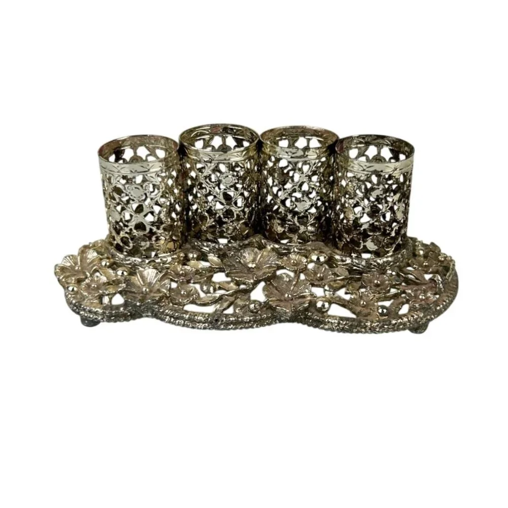 VTG Sam Fink Lipstick Holder Vanity Gold Hollywood Regency 1950s Ormolu Metal